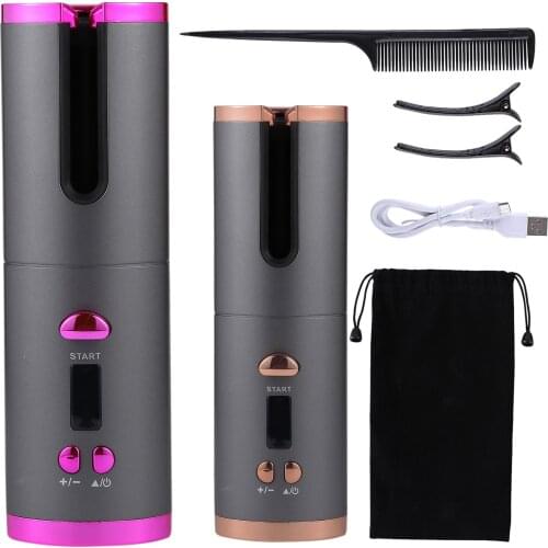 Automatic Hair Curler Auto Ceramic Wireless Curling Iron Hair Waver Tongs Beach Waves Iron Curling Wand Air Curler USB Cordless