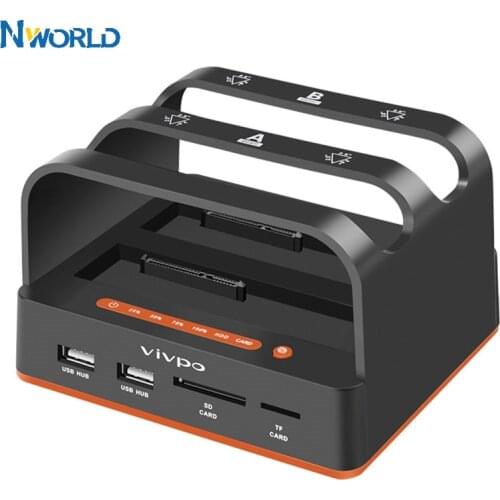 Nworld Hard Drive Base Idesata Mobile Hard Disk Case USB External Card Reader Dual Hard Disk Drive Docking Station