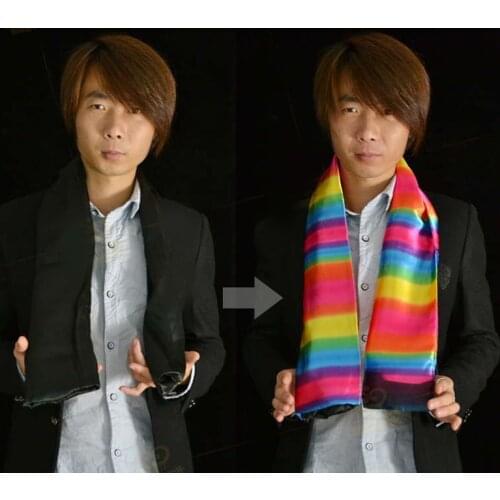 Scarf Magic Tricks Black Scarf to Colorful Scarf Silk Change Color Magician Trick magic gimmick Stage Magic Easy To DO
