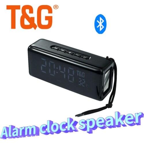 TG174 New BT Speaker Wireless Column Loudspeaker Sound System Desktop Alarm Clock Function Subwoofer Music Center with TF FM