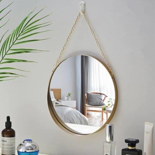 Cutelife Nordic Metal Iron Glass Mirror For Living Room Round Vintage Wall Mirror For Bedroom Bathroom Toilet Mirror Wall Decor