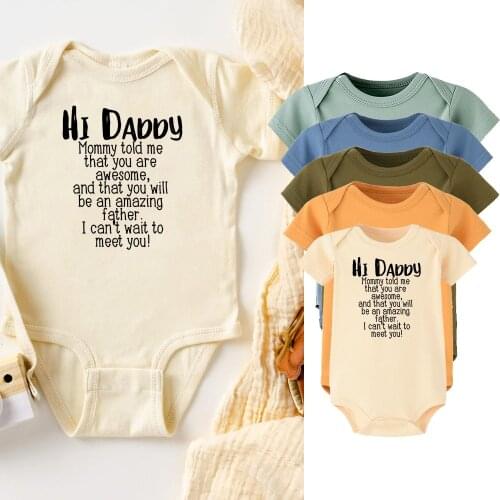 Hi Daddy funny saying Baby bodysuit Girls Boys Clothes Cotton Baby Bodysuit Summer Infant Jumpsuit 3M-12M