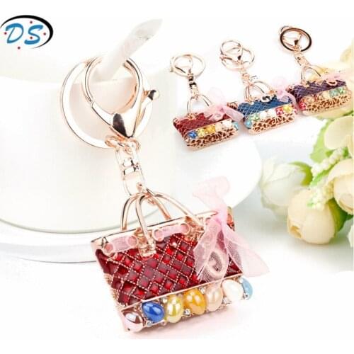 Dongsheng jewelry Women Handbags Purse Keyrings Keychain Boutique Accessories Cute Cat Keyring Key Chain chaveiro llavero