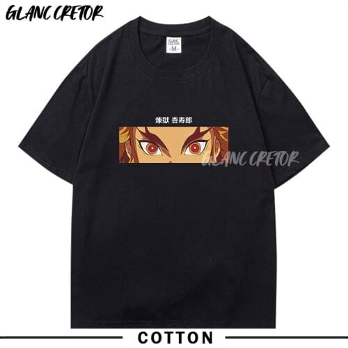 Harajuku Demon Slayer Anime Cartoon Print T-shirt Aesthetic Fashion Tops Gothic Oversized Vintage Loose T Shirt Men Tees