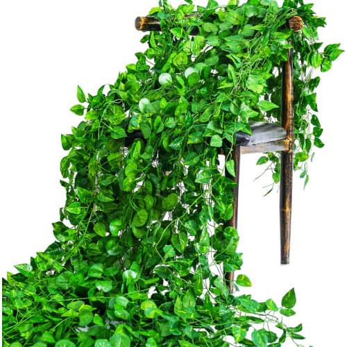 LuanQI 200CM Artificial Plants Rattan Green Leaf Ivy Vine For Home Wedding Decoration DIY Hanging Garland Artificial Plants Leaf