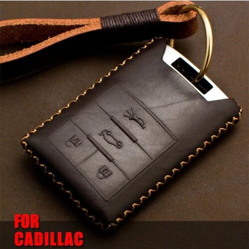 For Cadillac Srx Leather Key Cover for Cadillac Srx SLS 2012 2011 2010 2007 2014 2013 Key Holder Bag Car Key Case Protection