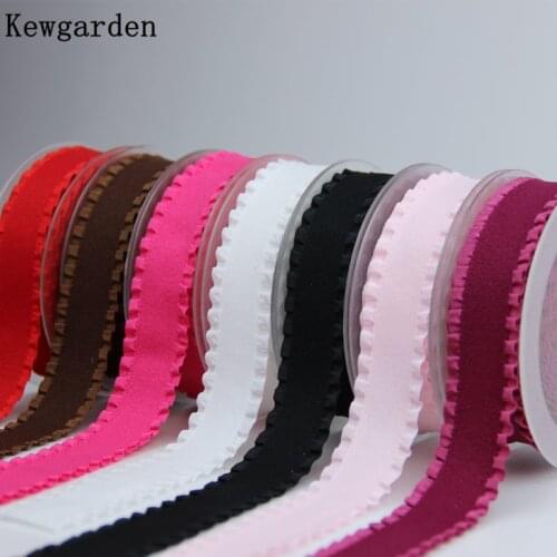 Kewgarden 16mm 25mm 38mm 1" 1-1/2" 5/8" Ruffle Frilled edges Ribbon Handmade Sewing Tape DIY Bow Hairpin Hair Accessories 10Yard