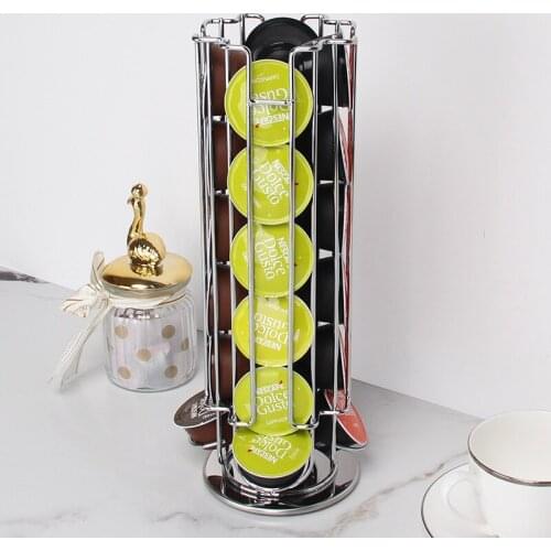 24/32 Cups Metal Coffee Pods Holder Iron Display Capsule Rack Tower Stand Storage Shelves For Dolce Gusto Capsule