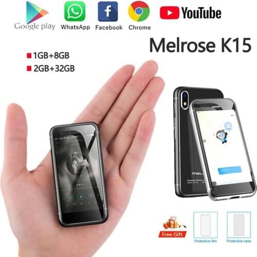 Mini Android 7.0 Smartphone Melrose K15 Google Play 4G 5MP WiFi Double Glass Body 32G Fingerprint Secondary Phone PK S9 Plus A15