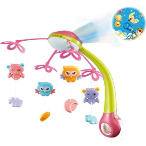Baby Crib Mobile Toys With Lights And Music Hanging Bell Rotating Projection Infrared Remote Control For Baby Shower Gifts
