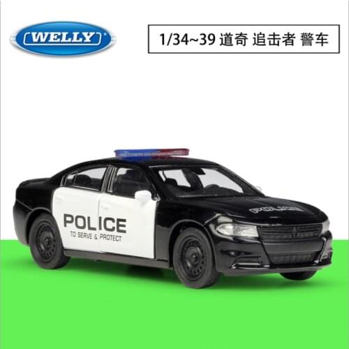 Welly1: 36dodge charger pursut alloy car model childrens birthday new year Christmas gift