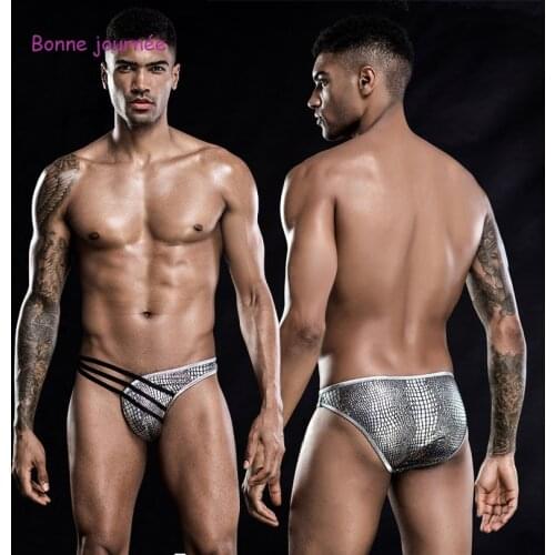 Mens Sex Panties Snake-skin Adult Triangle Shorts Gay Mens Thongs and G String Ropa Interior Sexy Erotica Sissy Panty
