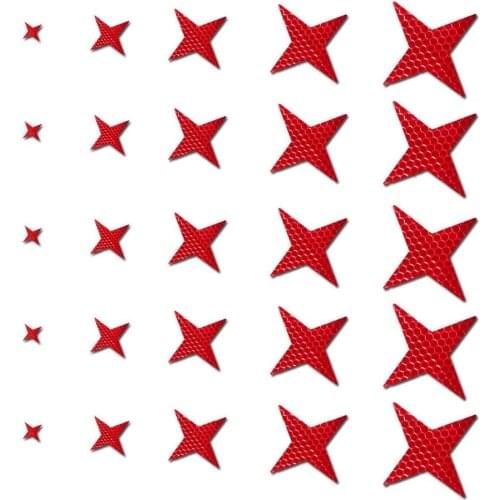 Four-pointed Star Safety Reflective Tape Waterproof Self-Adhesive For Bicycles Babys Car Mini-Scooters Sticker 25 Pcs