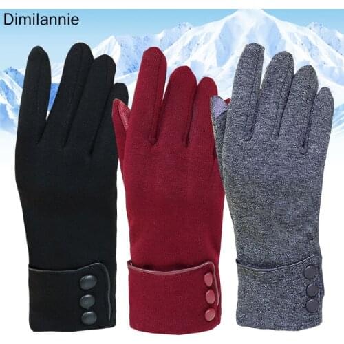 Women Winter Outdoor Glove Cycling Sport Windproof Warm Mirco Velvet Mittens Touchscreen Function Gauntlets