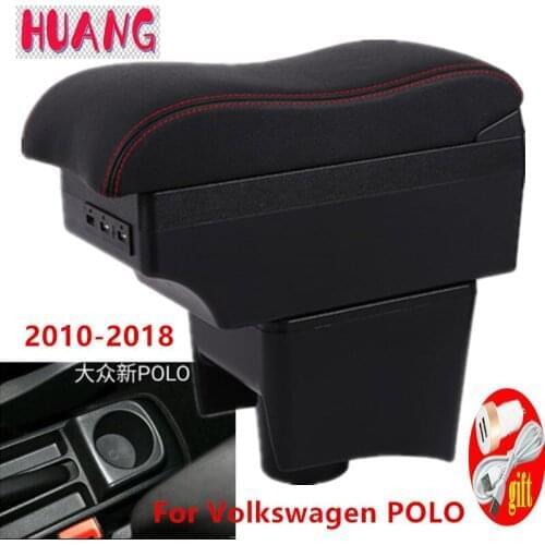 For Volkswagen POLO Armrest 2010-2018 new For VW POLO Mk5 6R Vento Car Armrest box Center Storage box Car accessories Retrofit
