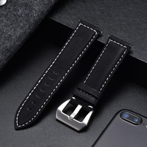 Matte Vintage Leather Watchband Crazy Horse Bracelet for Mens Watches 18mm 20mm 22mm 24mm Band Watch Accessories Straps