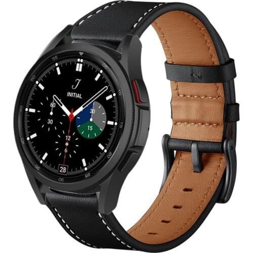 Genuine Leather Wrist Strap For Samsung Galaxy Watch4 40mm 44mm Replacement Band For Galaxy Watch4 Classic 42mm 46mm Accessories