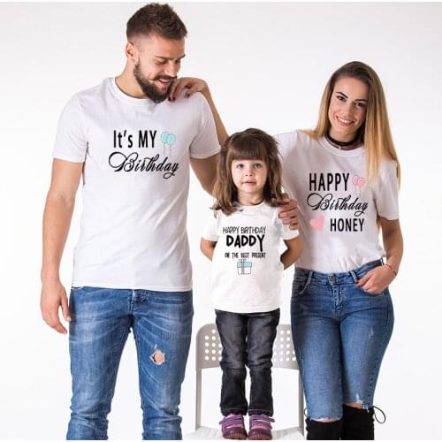 Happy Birthday Daddy Mommy Matching Family Outfits Its My Birthday T Shirt Mother Father Daughter Son Boy Girl Clothes Gift Tees