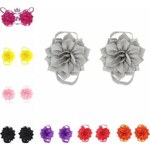 Nishine Lovely Handmade Lotus Infant Barefoots Sandals One Hundred Days Baby Photography Props DIY Foot Decoration Birthday Gift