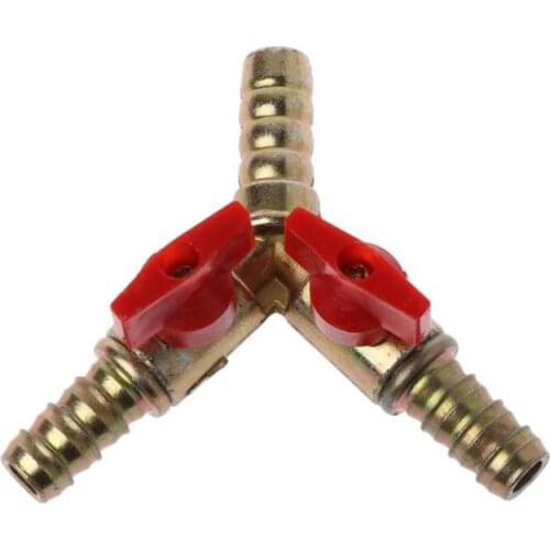 3/8" ID Hose Barb Y Shape 3 Way Shut Off Ball Valve Fitting For Gas Water Oil