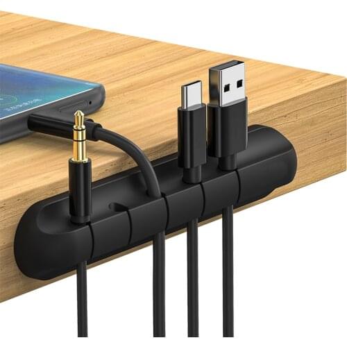 Silicone Cable Organizer Cable Holder USB Winder Desktop Tidy Management Clips Holder For Mouse Keyboard Earphone Headset Cable