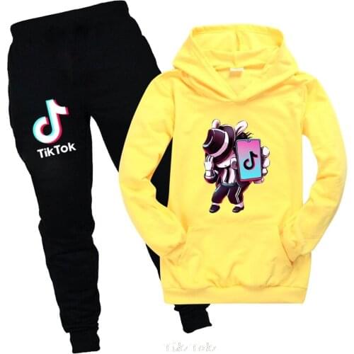 Tik Tok Boys Girls Clothing Sets Children Fashion Hoodies And Pant Set Kids Clothing Spring Autumn Sports Suit Tracksuit