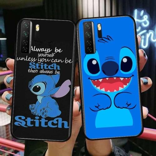 Stitch Couple Black Soft Cover The Pooh For Huawei Nova 8 7 6 SE 5T 7i 5i 5Z 5 4 4E 3 3i 3E 2i Pro Phone Case cases