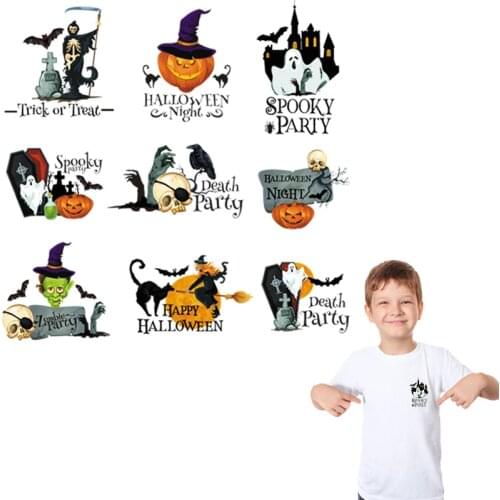 Halloween Elements Ironing Stickers Heat Transfer Diy Accessory Fashion Stickers Iron On Clothes Stickers For Clothes