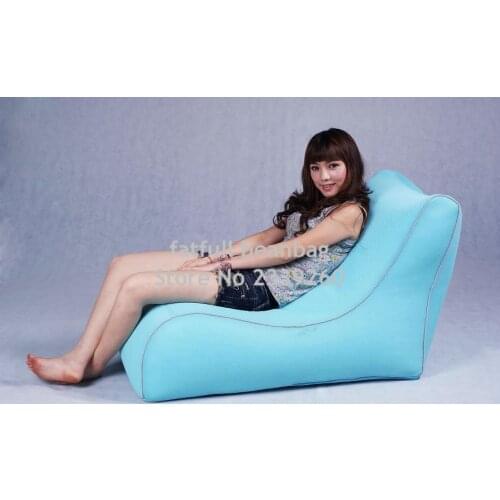 COVER ONLY , no filler - Blue bean bag chair,portable folding beanbag home sit home furniture, lazy sack