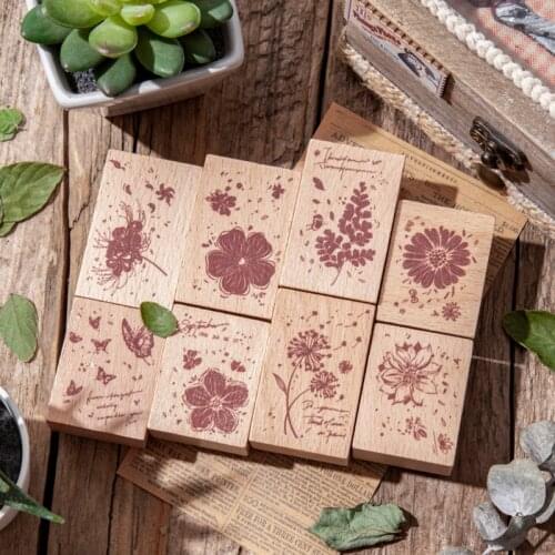 Vintage Dandelion Butterfly Flower Decoration Stamp Wooden Rubber Stamps For Scrapbooking Stationery DIY Craft Standard Stamp