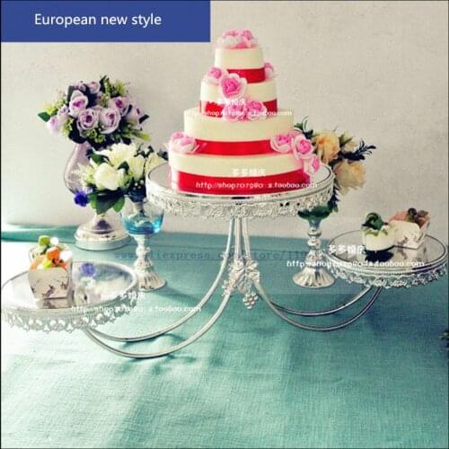 1PCS European 12 inch 8 inch mirror cake tray three layers snack buffet buffet cold dining rack dessert rack