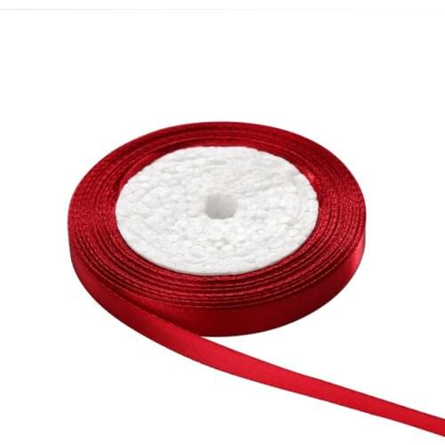 1cm Wedding Birthday Party Decorative Satin Ribbons White Blue Pink Purple Green Red Orange Yellow Silk Satin Ribbons 22Meters