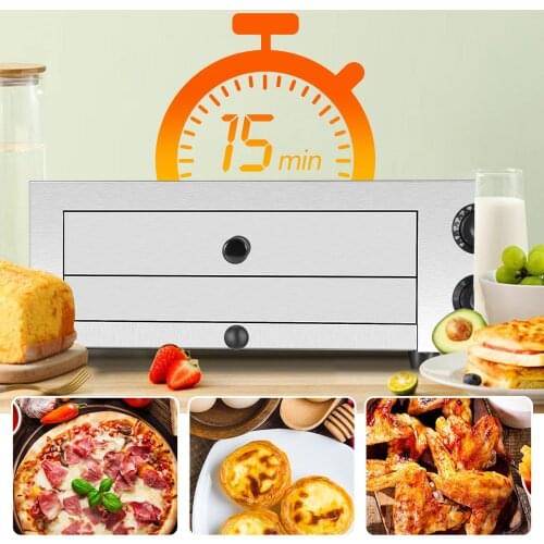 12inches Household Kitchen Countertop Pizza Oven Double Electric Oven Multifunctional Desktop Pizza Bread Baking Machine Toaster