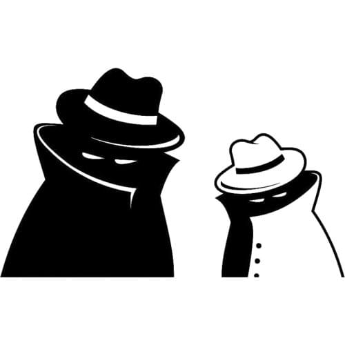18cm*11cm Spy Secret Agent Vinyl Stickers Decals Decor Black/Silver S3-6082