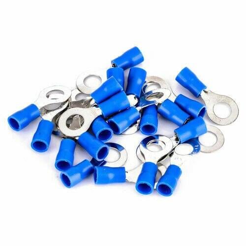25pcs Blue 14-16 AWG RV 2-6 Insulated Crimp Ring Terminal Wire Connector For The Greatest Variety Of Applications