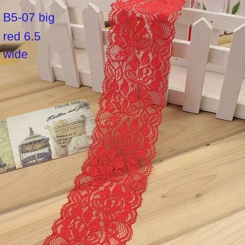 6.5cm Spandex Lace Elastic Crafts Sewing Ribbon White Red Stretch Lace Trimming Fabric Knitting Material DIY Garment Accessories
