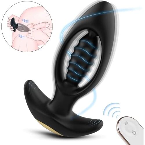 9F Vibrator Anal Plug Hollow Buttplug Gay Remote Control Vibrating Anal Prostate Massager Silicone Butt Plug Vibrator Sex Toys