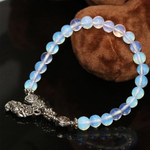 White opal moonstone round stone beads 6mm diy bracelets pretty party weddings gift fine top quality jewelry making 7.5inchB2108