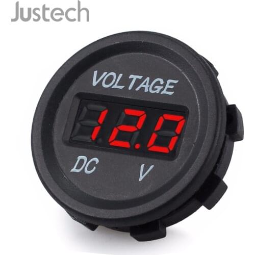 Justech Blue LED Digital Tube Voltmeter For Motorbike Car/Boat/ATV/UTV/Camper/Caravans/Trailer 3-bits Display 12V DC Voltmeter