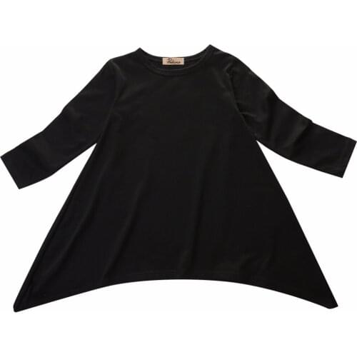 2017 Baby Girls Kid Long Sleeve Swing Max Batwing Loose Asymmetric Dress Size 2-7T