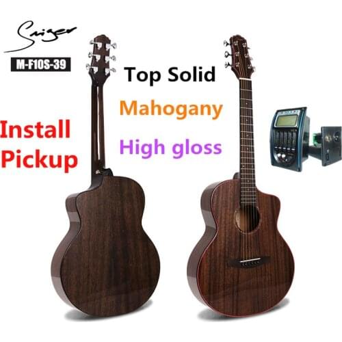 Travel Guitar Acoustic Solid Mahogany Electric Steel-String 36 Inches Mini Guitarra 6 Strings Folk Pop Pickup High Gloss