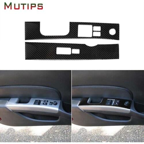 Car Door Control Panel Window Lift Switch Button Frame Carbon Fiber Sticker Accessories Auto For Nissan 350Z 2006 2007 2008 2009