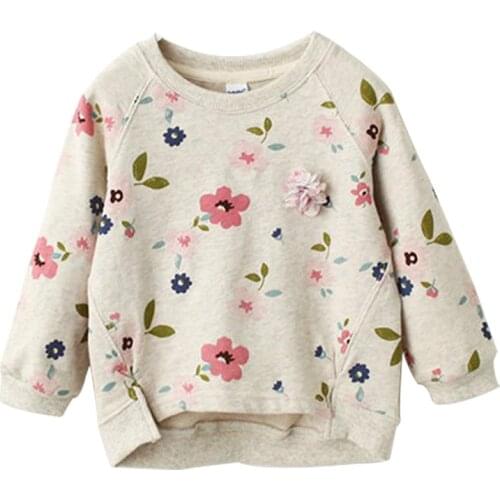 Girls tshirt Long Sleeve Flower Printing Children Clothing Tees Girl Sweatshirt Casual Spring Autumn Kids Girl Clothes