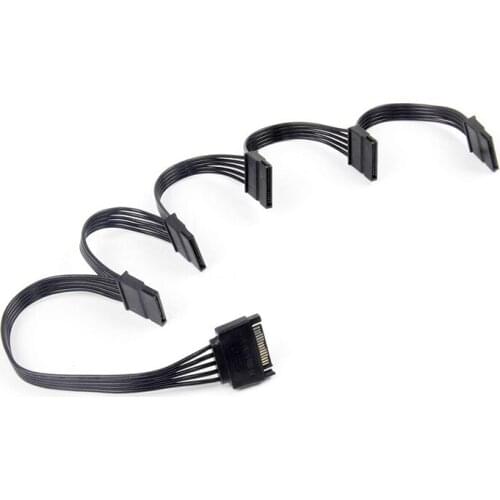 SATA Power Cable for HDD 15Pin SATA male to 5-ports SATA female SATA Computer Hard Drive Cable HDD Cage Caddy Power Female Cable