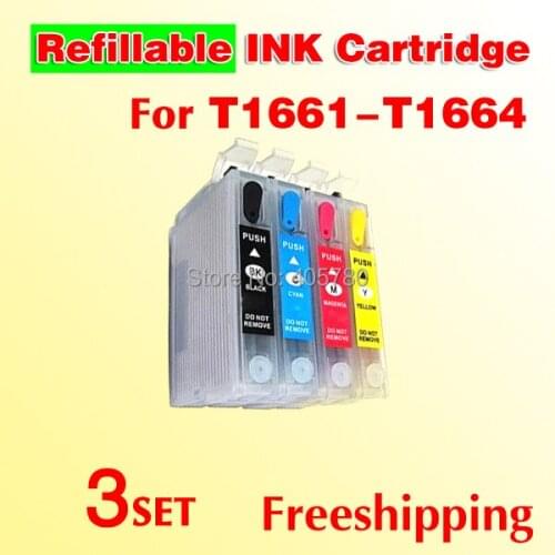 ME10 refillable ink cartridge ME101 compatible for Epson T1661 T1662 T1663 T1664 ME10 ME101 with auto reset chip