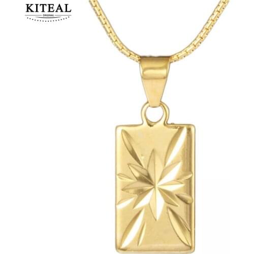 KITEAL Hot Gift Gold pendants for female carve flower star charm pendant Golden religious pattern maxi necklace bijoux women