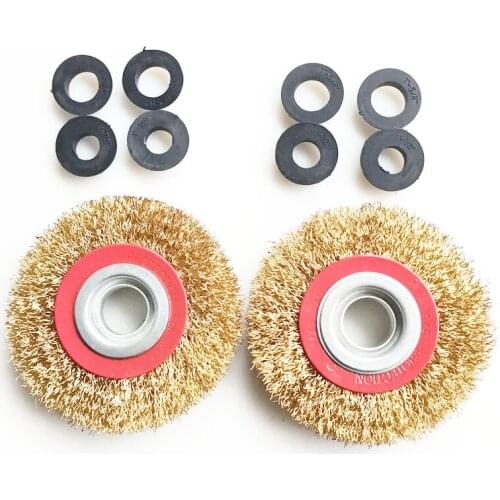 2pcs/set Wire Brush 100mm Wire Wheels Round Brass Plated Steel Stainless Wire Brush Wheel For Bench Grinder Deburring