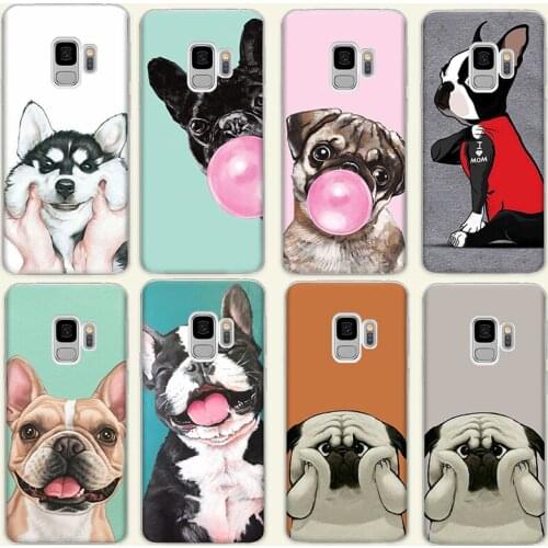 Cute pet dog Phone Case For Samsung S6 S7 edge S8 S9 S10 e plus A10 A50 A70 note8 J7 2017