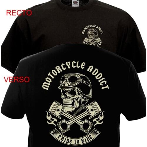 Motorcycle Addict Biker Chopper Bobber Motard Skull Mccotton Men Classical 2019 O Neck Street Wear Hip Hop Tops Movie Tee Shirts