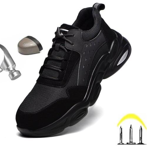 Men Safety Shoes With Metal Toe Anti-Smashing Male Work Sneakers Puncture-Proof Mens Boots Working Shoes For Men Freeshipping